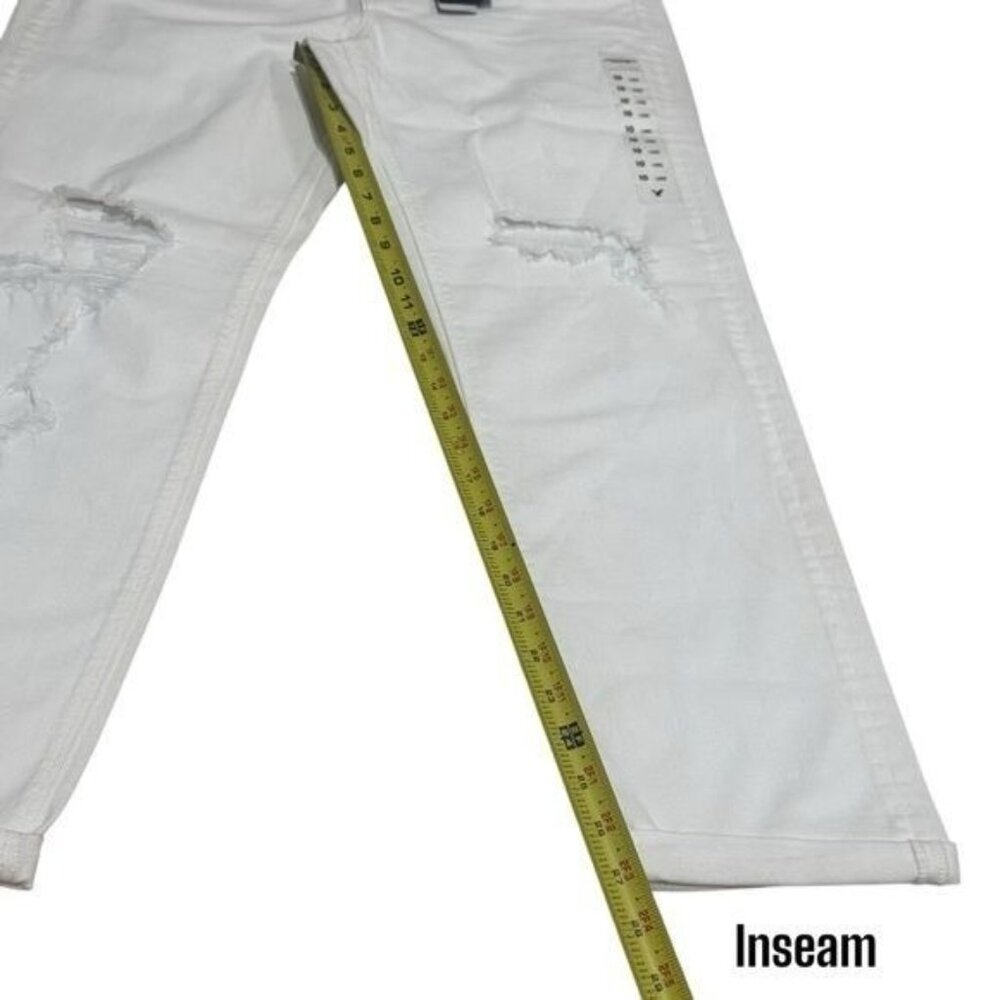 NEW American Eagle Tomgirl Super Stretch White Distressed Jeans Capsule 10 Long - Picture 9 of 10